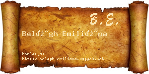 Belágh Emiliána névjegykártya